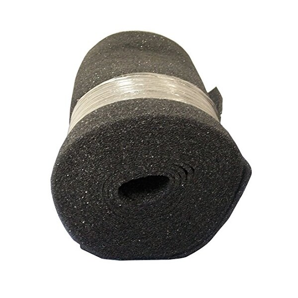 Air Filter Foam Roll Media, 24 in x 25 ft x 1/2 in, Dark Gray